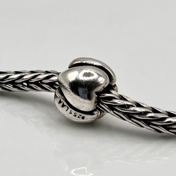 TROLLBEADS Hearts Silver Bead, Big #2 925S LAA Preloved, Excellent - Picture 1 of 5